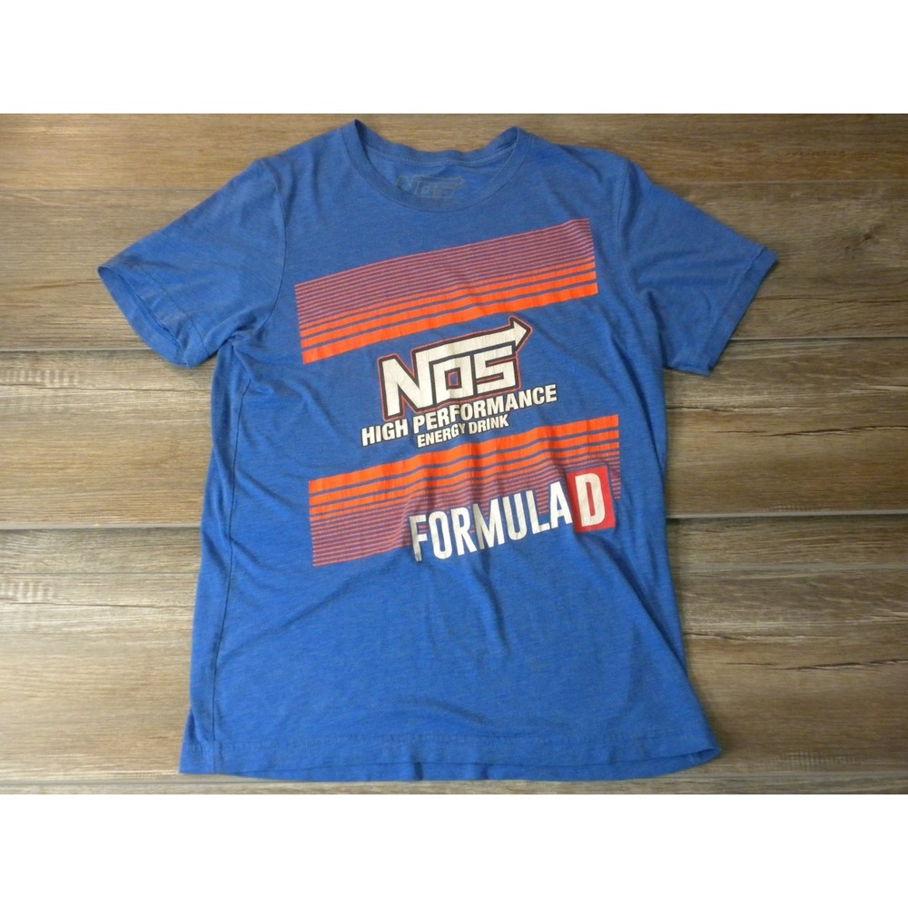 NOS Energy Drink T-shirt M Blue High Performance Formula D Drift Racing Series